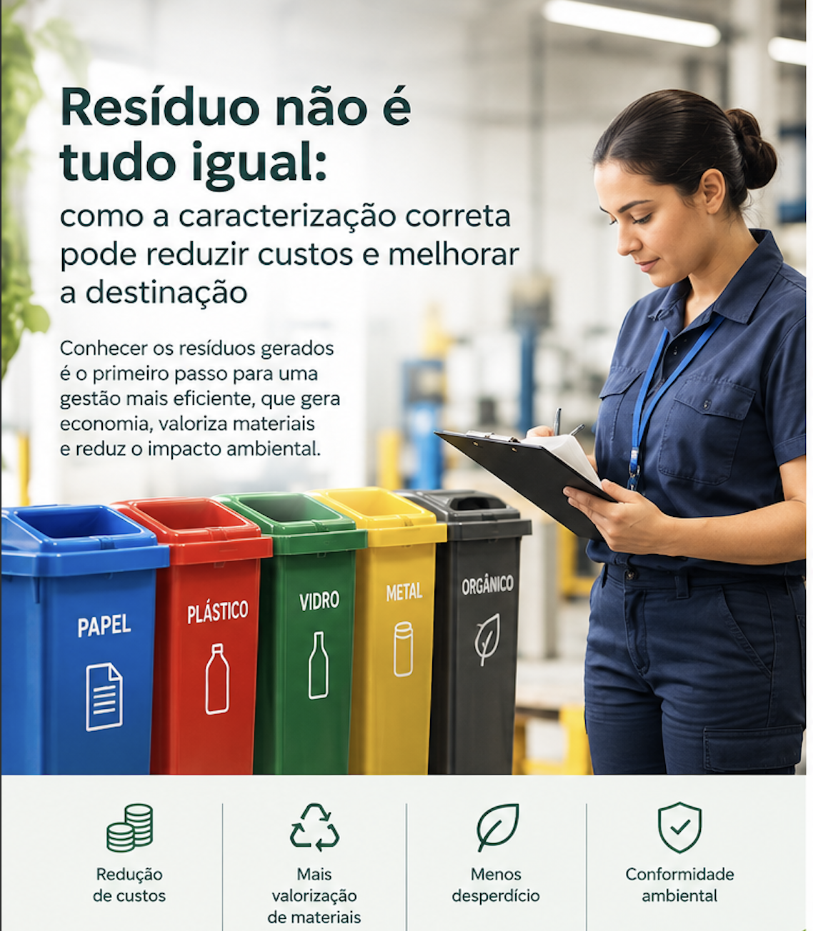 Redução de custo com manejo correto dos resíduos